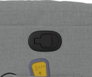 vidaXL Rozkładany fotel masujący, jasnoszary, obity tkaniną 10