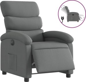 vidaXL Elektryczny fotel rozkładany, ciemnoszary, obity tkaniną 2