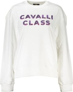 Cavalli Class BLUZA CAVALLI CLASS BEZ ZAMKA DAMSKA BIAŁA XS EU 1