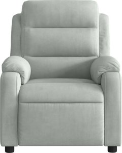 vidaXL vidaXL Rozkładany fotel masujący, jasnoszary, obity aksamitem 7