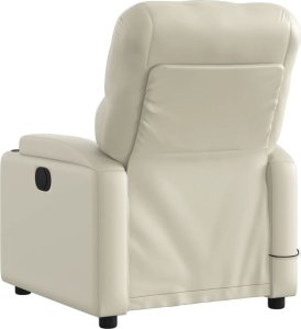 vidaXL Rozkładany fotel masujący, elektryczny, kremowy, sztuczna skóra 5