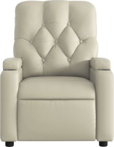 vidaXL Rozkładany fotel masujący, elektryczny, kremowy, sztuczna skóra 9