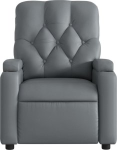 vidaXL Rozkładany fotel masujący, elektryczny, szary, sztuczna skóra 9