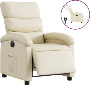 vidaXL vidaXL Elektryczny fotel rozkładany, kremowy, obity sztuczną skórą 2