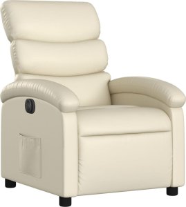 vidaXL vidaXL Elektryczny fotel rozkładany, kremowy, obity sztuczną skórą 4