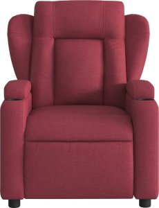 vidaXL vidaXL Rozkładany fotel masujący, elektryczny, winna czerwień, tkanina 8