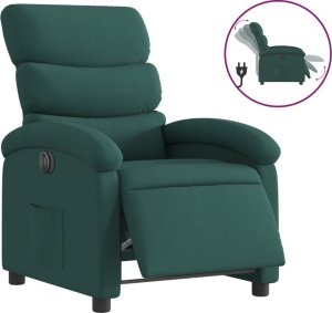 vidaXL vidaXL Elektryczny fotel rozkładany, ciemnozielony, obity tkaniną 2