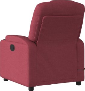 vidaXL vidaXL Rozkładany fotel masujący, elektryczny, winna czerwień, tkanina 5