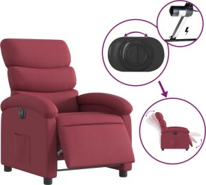 vidaXL vidaXL Elektryczny fotel rozkładany, winna czerwień, obity tkaniną 6