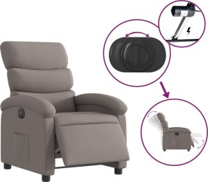vidaXL vidaXL Elektryczny fotel rozkładany, kolor taupe, obity tkaniną 6