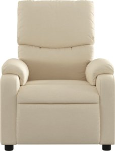 vidaXL vidaXL Rozkładany fotel masujący, elektryczny, kremowy, tkanina 9