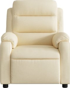 vidaXL vidaXL Rozkładany fotel masujący, elektryczny, kremowy, tkanina 9