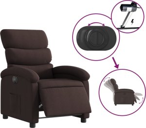 vidaXL vidaXL Elektryczny fotel rozkładany, ciemnobrązowy, obity tkaniną 6