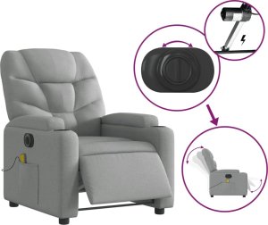 Triton Rozkładany fotel masujący, elektryczny, jasnoszary, tkanina 5