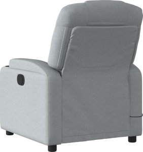 vidaXL Rozkładany fotel masujący, elektryczny, jasnoszary, tkanina 5