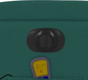 vidaXL Rozkładany fotel masujący, elektryczny, ciemnozielony, tkanina 11