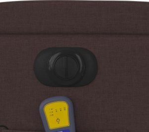 vidaXL Rozkładany fotel masujący, elektryczny, ciemny brąz, tkanina 12