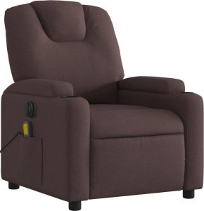 vidaXL Rozkładany fotel masujący, elektryczny, ciemny brąz, tkanina 4