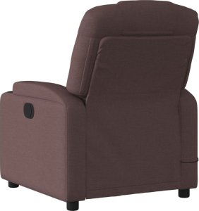 vidaXL Rozkładany fotel masujący, elektryczny, ciemny brąz, tkanina 5