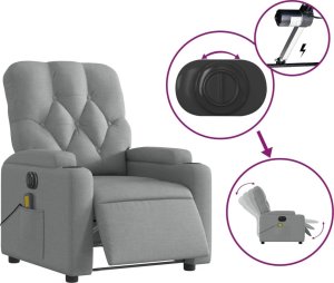 Triton Rozkładany fotel masujący, elektryczny, jasnoszary, tkanina 6