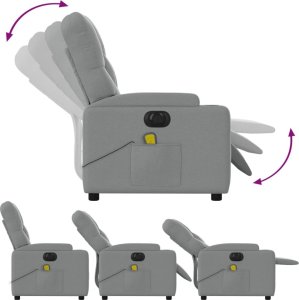 Triton Rozkładany fotel masujący, elektryczny, jasnoszary, tkanina 7