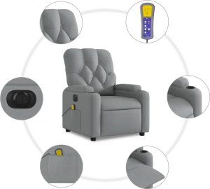 Triton Rozkładany fotel masujący, elektryczny, jasnoszary, tkanina 8