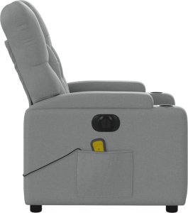 Triton Rozkładany fotel masujący, elektryczny, jasnoszary, tkanina 10
