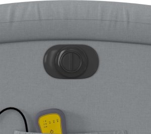 vidaXL Rozkładany fotel masujący, elektryczny, jasnoszary, tkanina 12