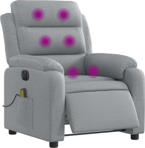 Triton Rozkładany fotel masujący, elektryczny, jasnoszary, tkanina 3