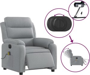 Triton Rozkładany fotel masujący, elektryczny, jasnoszary, tkanina 6