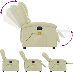 Triton Rozkładany fotel masujący, kremowy 7