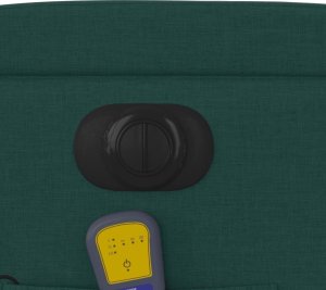 vidaXL Rozkładany fotel masujący, elektryczny, ciemnozielony, tkanina 12