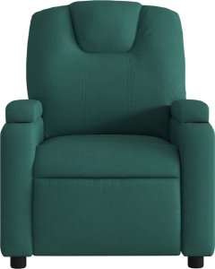vidaXL Rozkładany fotel masujący, elektryczny, ciemnozielony, tkanina 9