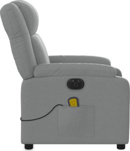 Triton Rozkładany fotel masujący, elektryczny, jasnoszary, tkanina 10