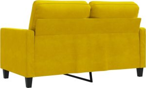 vidaXL Sofa 2-osobowa, żółta, 120 cm, tapicerowana aksamitem 6