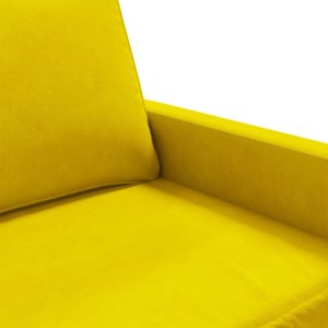 vidaXL Sofa 2-osobowa, żółta, 120 cm, tapicerowana aksamitem 7
