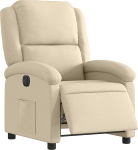 vidaXL vidaXL Elektryczny fotel rozkładany, kremowy, obity tkaniną 3