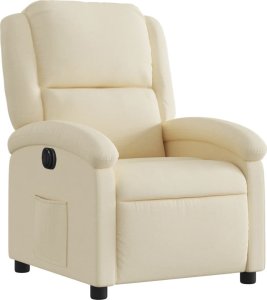 vidaXL vidaXL Elektryczny fotel rozkładany, kremowy, obity tkaniną 4