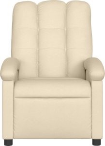 vidaXL Elektryczny fotel rozkładany, kremowy, obity tkaniną 9