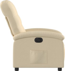 vidaXL Elektryczny fotel rozkładany, kremowy, obity tkaniną 10