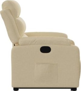 vidaXL Podnoszony fotel rozkładany, kremowy, obity tkaniną 8