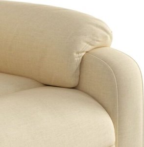 vidaXL Podnoszony fotel rozkładany, kremowy, obity tkaniną 9