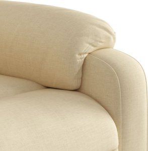 vidaXL Rozkładany fotel masujący, kremowy, obity tkaniną 9