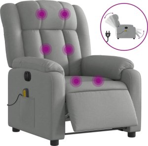 Triton Rozkładany fotel masujący, elektryczny, jasnoszary, tkanina 2