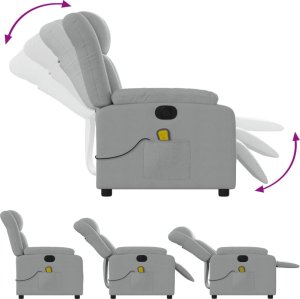 Triton Rozkładany fotel masujący, elektryczny, jasnoszary, tkanina 6