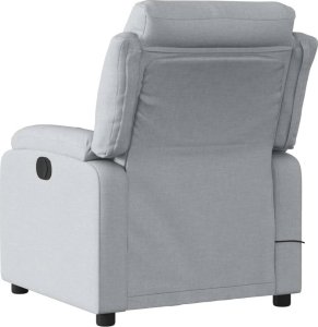 vidaXL Rozkładany fotel masujący, jasnoszary, obity tkaniną 4