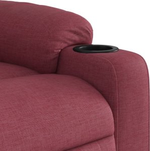vidaXL Rozkładany fotel masujący, winna czerwień, obity tkaniną 9