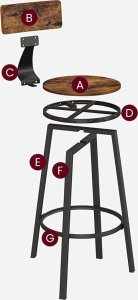 Leobert Taborety Barowe 2szt  - LBC026B01V1 4