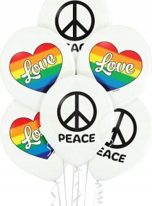 PartyDeco Balony Love and Peace 30 cm 6szt 1