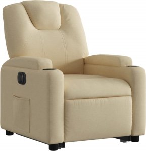 vidaXL vidaXL Podnoszony fotel masujący, elektryczny, rozkładany, kremowy 4